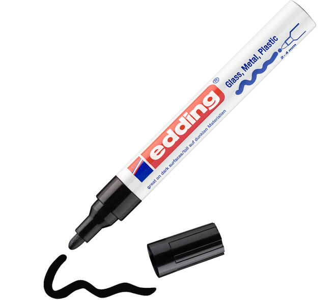 Paintmarker edding 750 op oliebasis 2-4mm creatief zwart