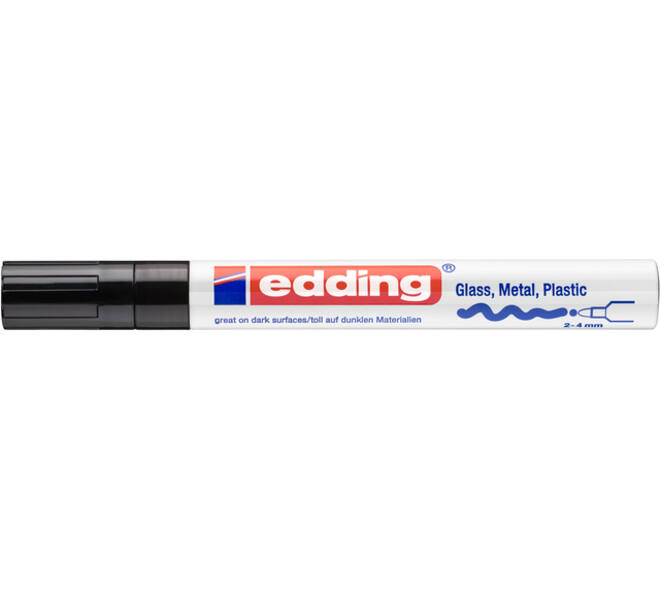 Paintmarker edding 750 op oliebasis 2-4mm creatief zwart