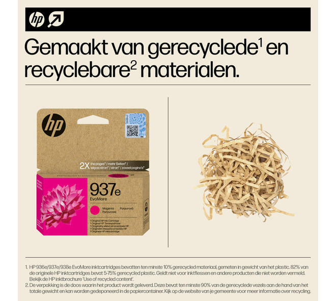 Inktcartridge HP 4S6W7NE 937E Evomore rood