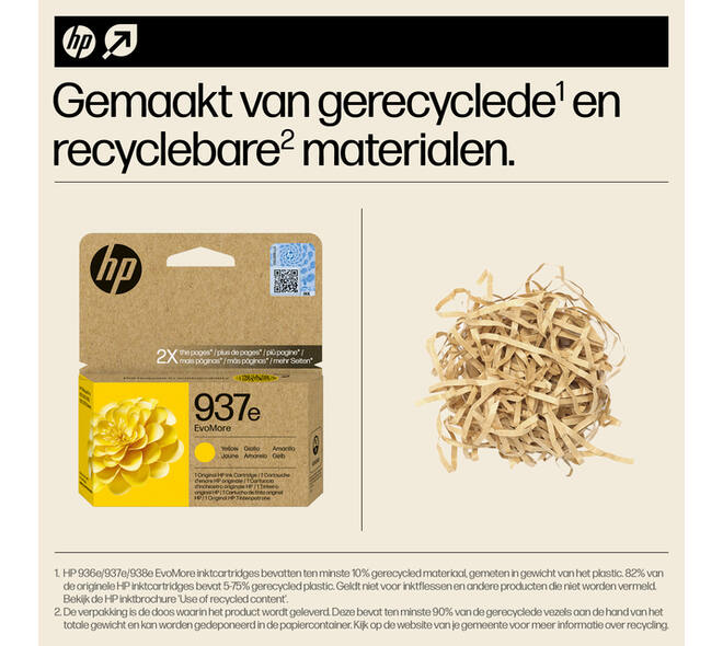 Inktcartridge HP 4S6W8NE 937E Evomore geel