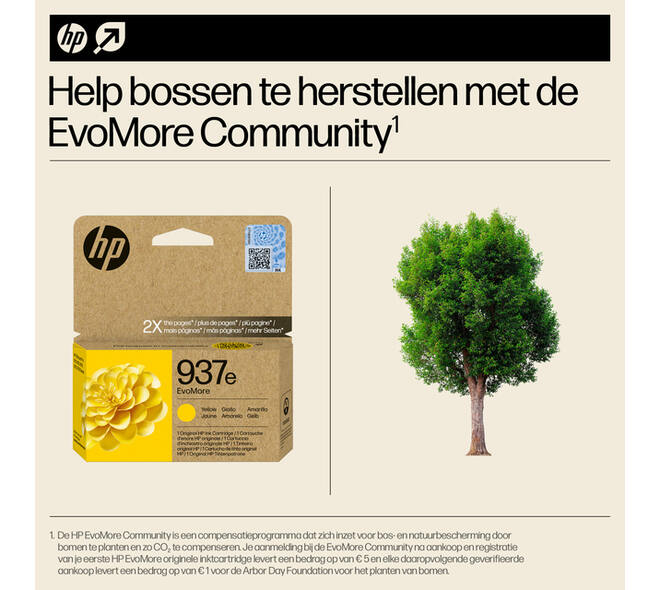 Inktcartridge HP 4S6W8NE 937E Evomore geel
