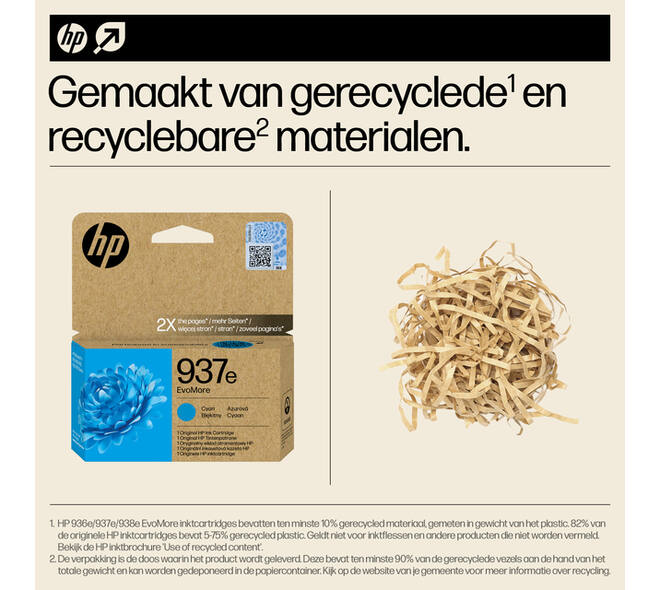 Inktcartridge HP 4S6W6NE 937E Evomore blauw