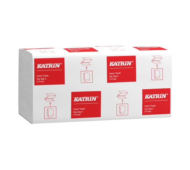Handdoek Katrin z-vouw 2-laags 244x230mm 20x200 vel wit 35588