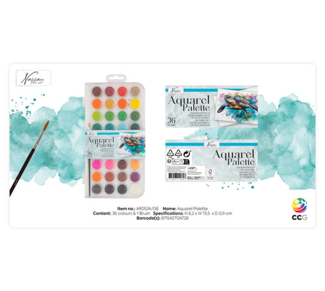 Aquarelverf Nassau fine art doos à 36 napjes