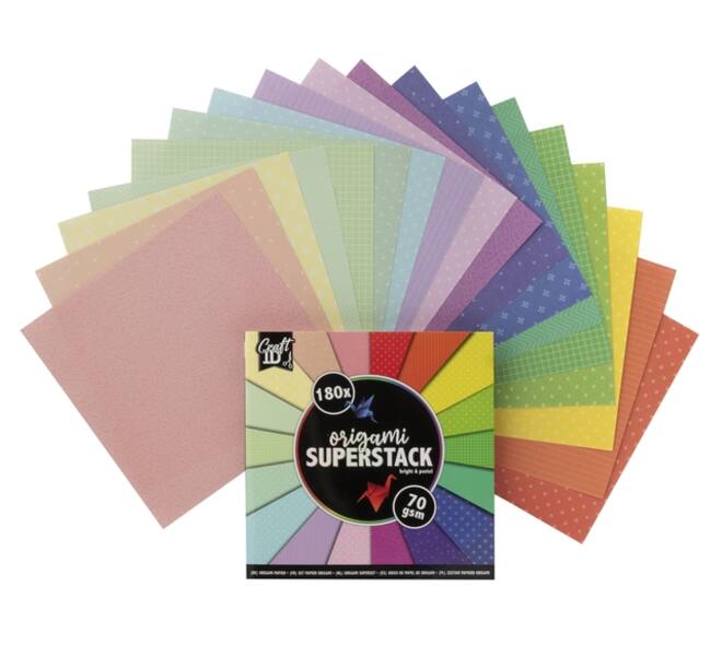 Origami CraftID 15x15cm 70gr 180 vel assorti kleuren