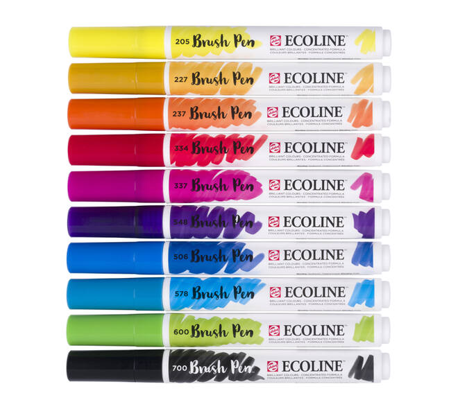 Brushpen Talens Ecoline set à 10 stuks primair