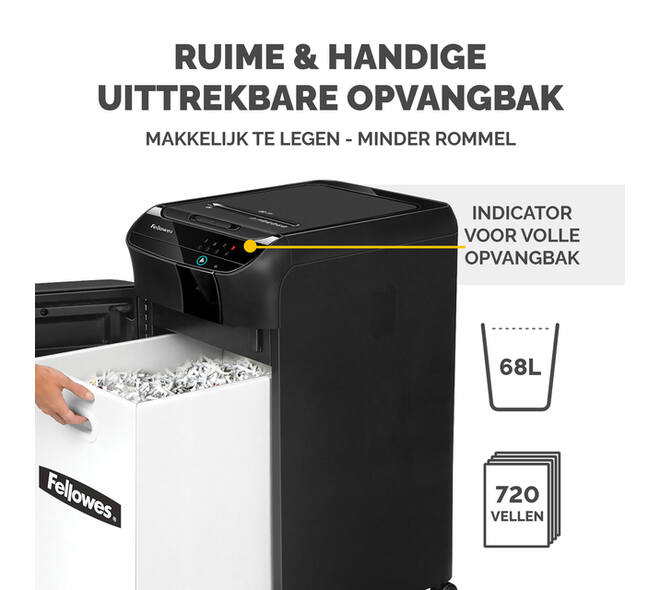 Papiervernietiger Fellowes Automax 450C snippers 4x38mm zwart