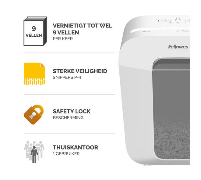 Papiervernietiger Fellowes Powershred LX50 snippers 4x37mm wit