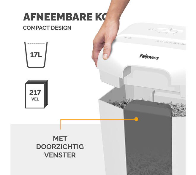 Papiervernietiger Fellowes Powershred LX50 snippers 4x37mm wit