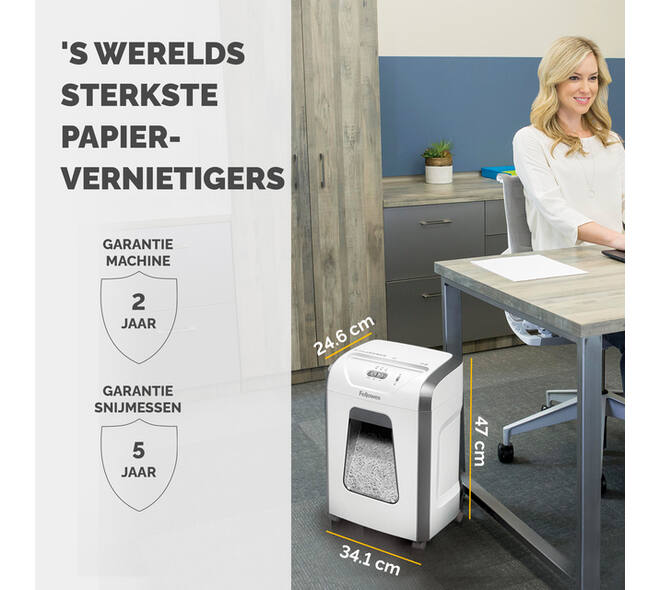 Papiervernietiger Fellowes Powershred 15C snippers 4x40mm wit