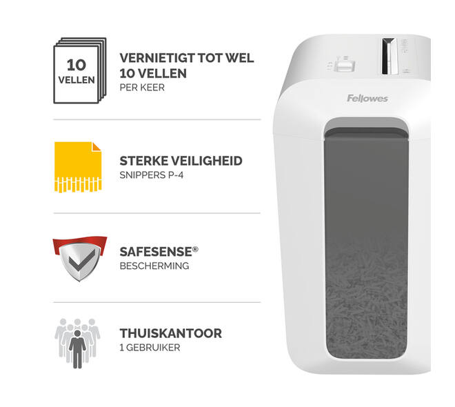 Papiervernietiger Fellowes Powershred LX65 snippers 4x40mm wit