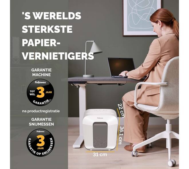 Papiervernietiger Fellowes Powershred LX25 snippers 4x37mm wit