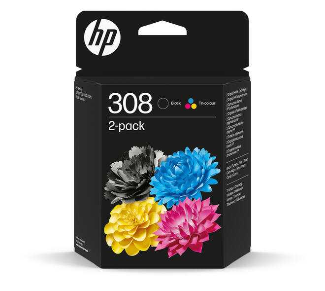 Inktcartridge HP 6L6S6UE 308 zwart + 3 kleuren