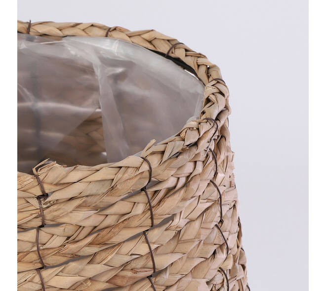 Plantenmand Mica Avalon zeegras rond 31x30cm lichtbruin