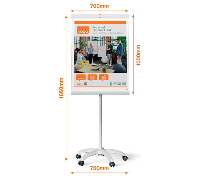 Flipover Nobo Premium Plus mobiel staal