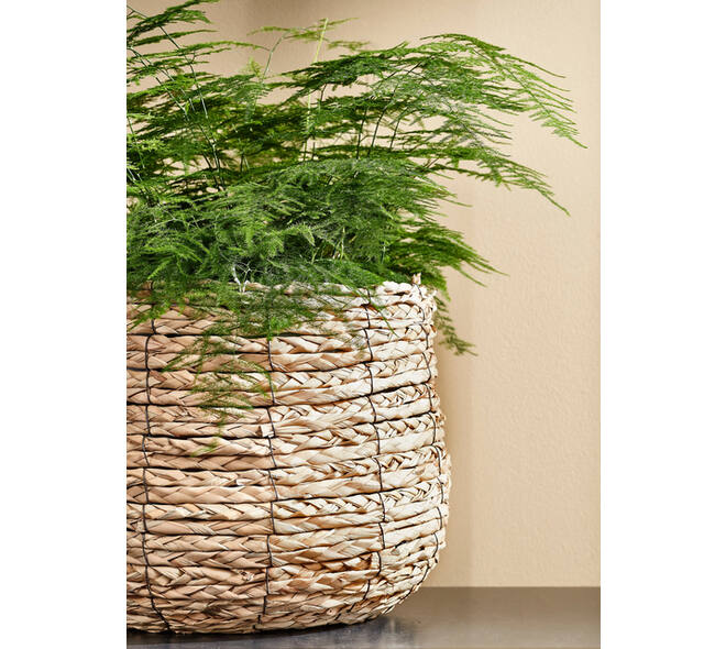 Plantenmand Mica Avalon zeegras rond 26x26cm lichtbruin
