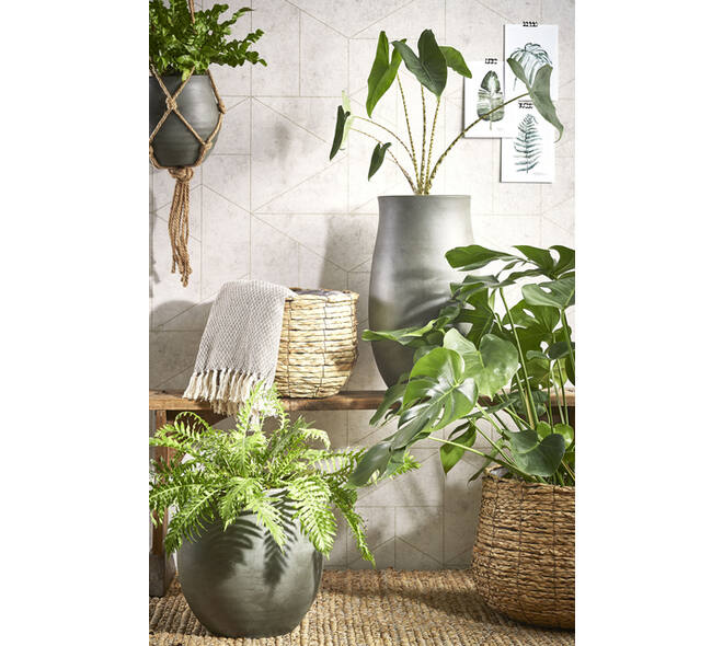 Plantenmand Mica Avalon zeegras rond 26x26cm lichtbruin