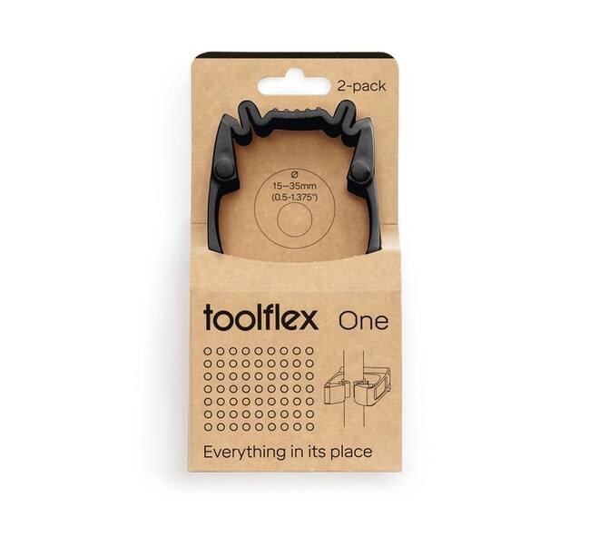 Wandhouder Toolflex One 2 klemmen met adapter ø 15/35 mm zwart