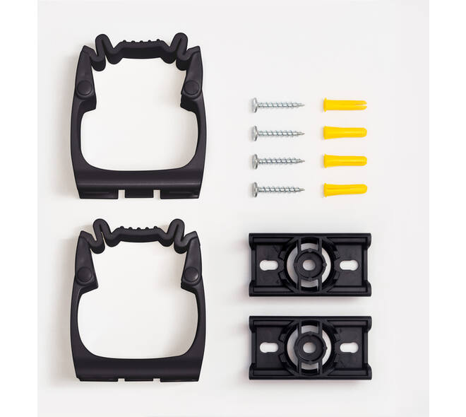 Wandhouder Toolflex One 2 klemmen met adapter ø 15/35 mm zwart