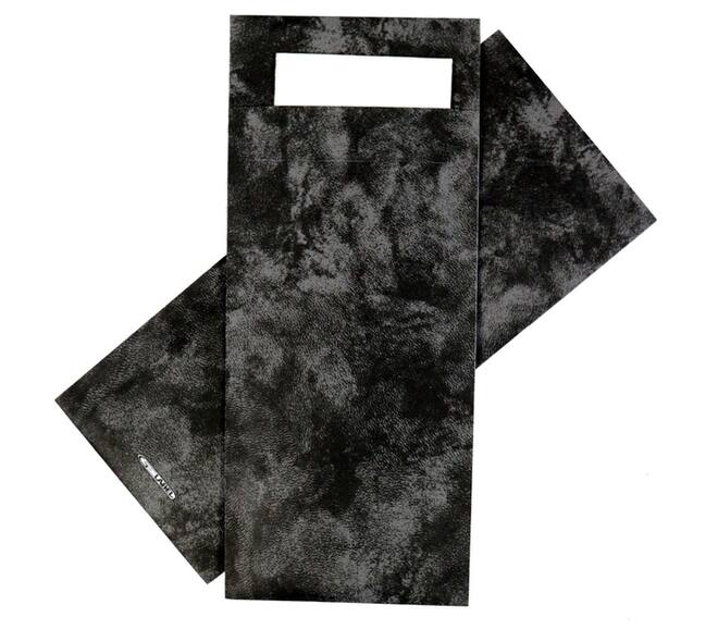 Bestekzakje IEZZY 190x85mm zwart gemarmerd met wit servet 500st