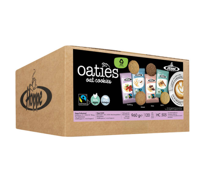 Haverkoek Hoppe Oaties fairtrade koekjesmix 120 stuks