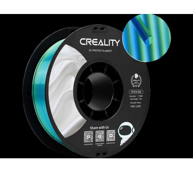 3D Filament Creality PLA 1.75mm blauw groen 1kg