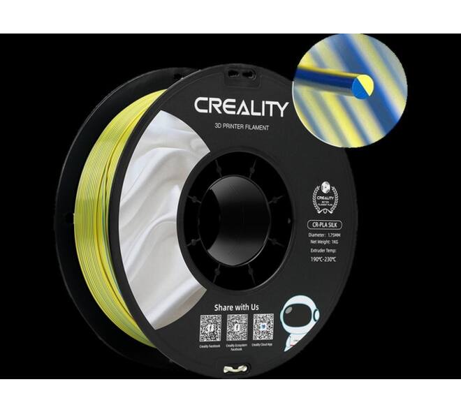 3D Filament Creality PLA 1.75mm Silk geel blauw 1kg