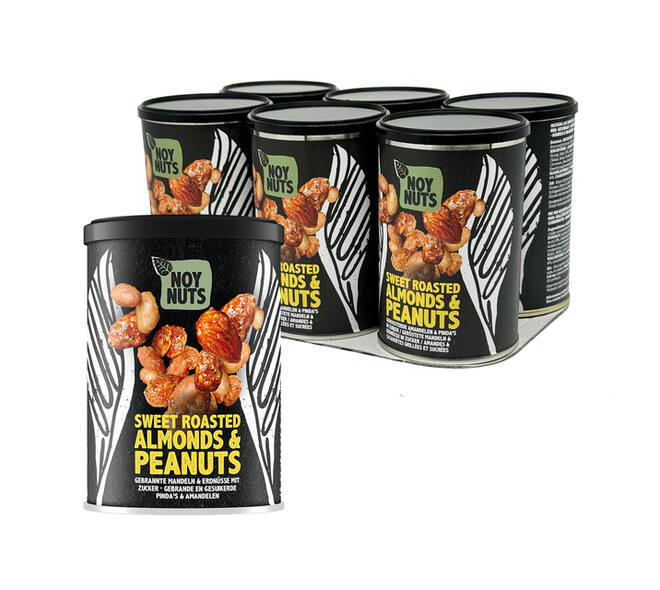 Pinda's NoyNuts gesuikerd en gebrand met amandelen blik 135 gram