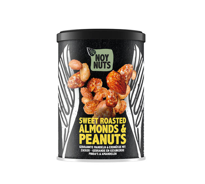 Pinda's NoyNuts gesuikerd en gebrand met amandelen blik 135 gram