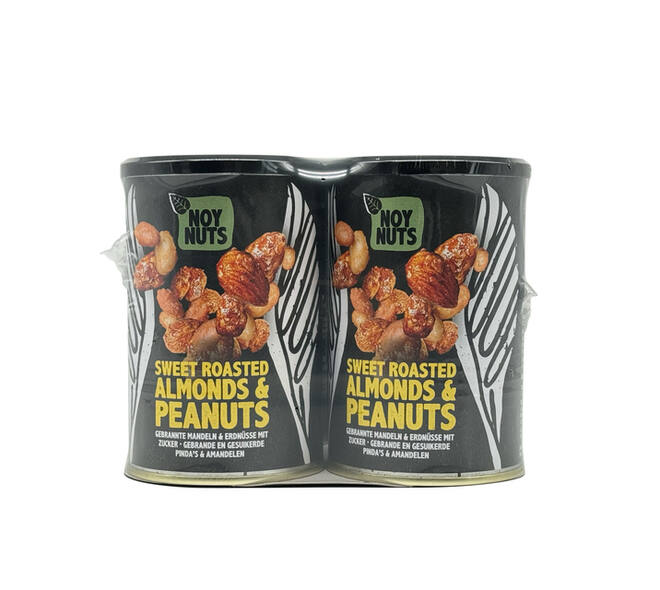 Pinda's NoyNuts gesuikerd en gebrand met amandelen blik 135 gram