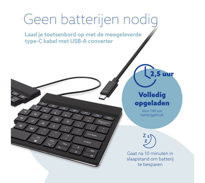 Toetsenbord R-Go Split Break QWERTY WL zwart