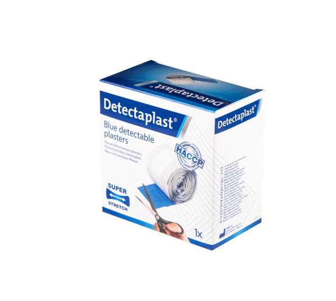 Elastische blauwe textielpleister Detectaplast 6cmx5m