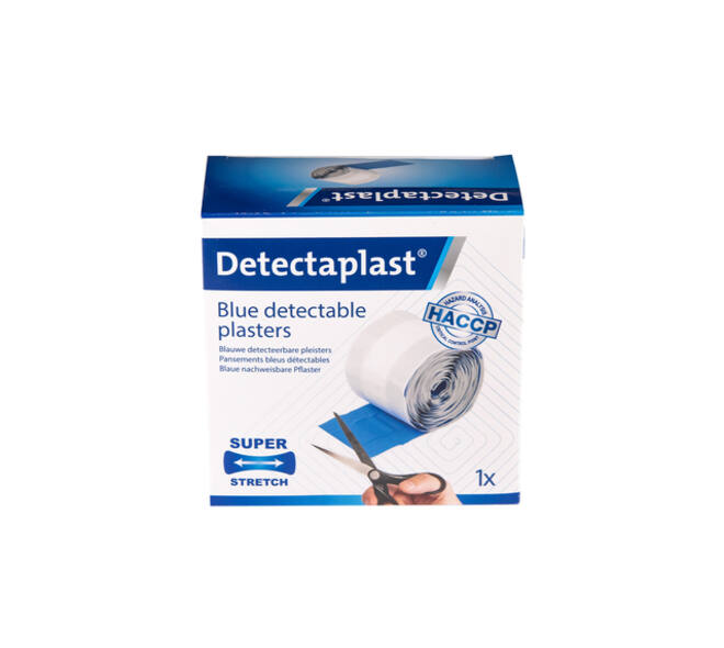 Elastische blauwe textielpleister Detectaplast 6cmx5m