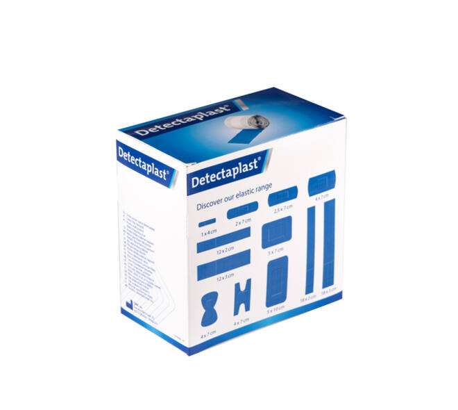 Elastische blauwe textielpleister Detectaplast 6cmx5m