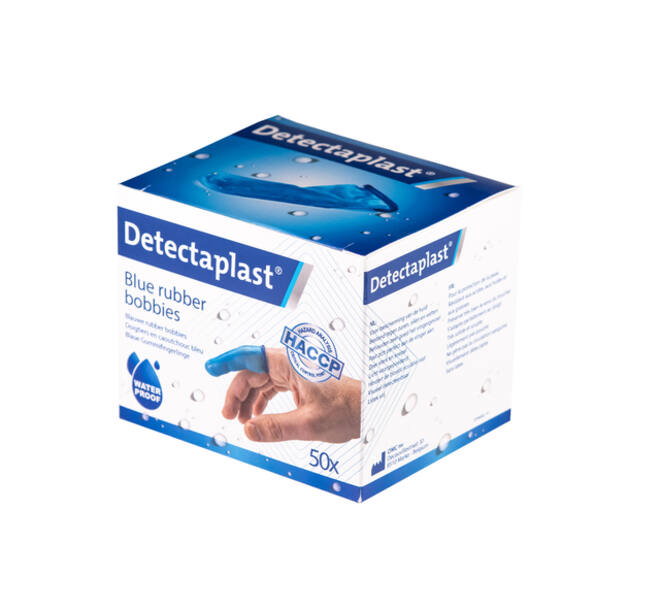 Vingerlingen Detectaplast rubber blauw 50 stuks