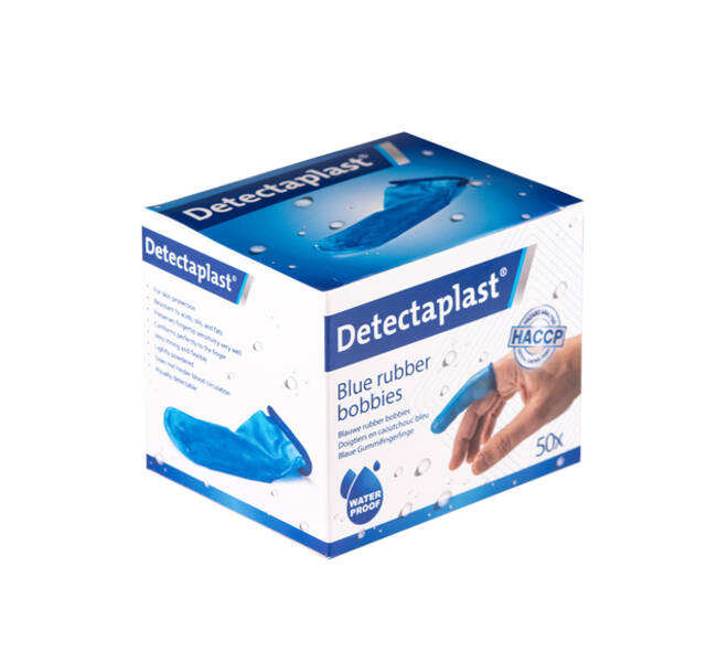 Vingerlingen Detectaplast rubber blauw 50 stuks