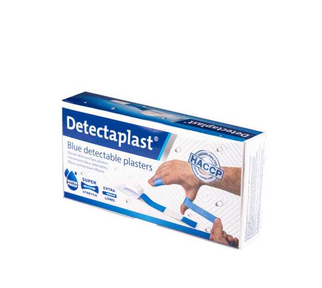 Waterafstotende blauwe pleister Detectaplast 180x20mm 100 stuks