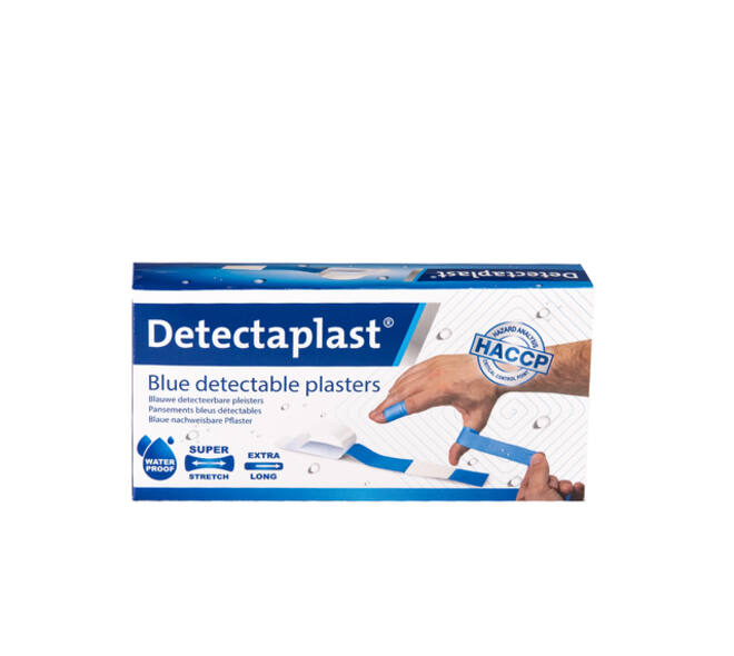 Waterafstotende blauwe pleister Detectaplast 180x20mm 100 stuks