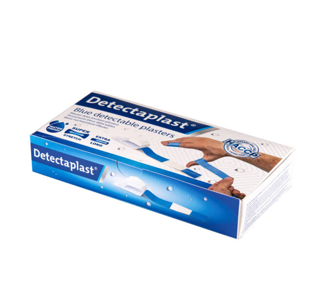 Waterafstotende blauwe pleister Detectaplast 180x20mm 100 stuks