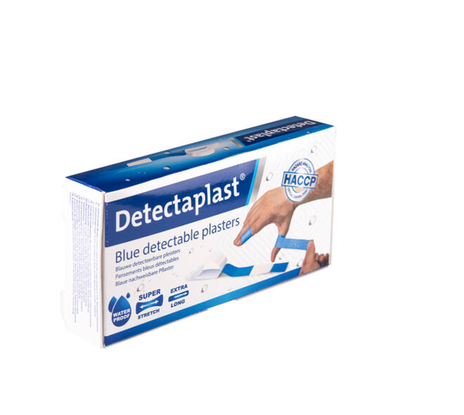 Waterafstotende blauwe pleister Detectaplast 180x20mm 100 stuks