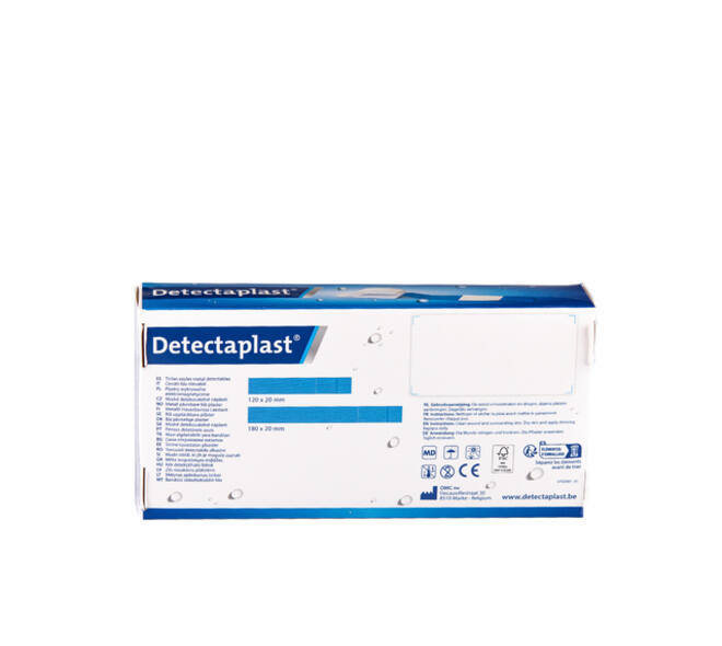 Waterafstotende blauwe pleister Detectaplast 180x20mm 100 stuks
