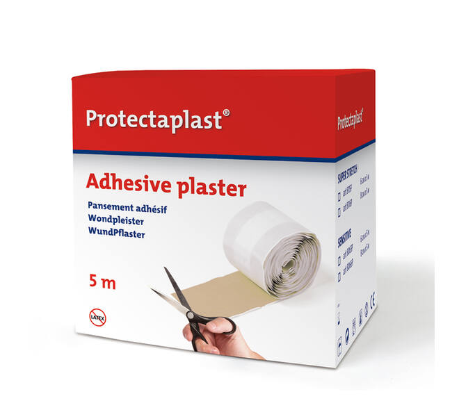 Elastische pleister Protectaplast bruin op rol 6cmx5m
