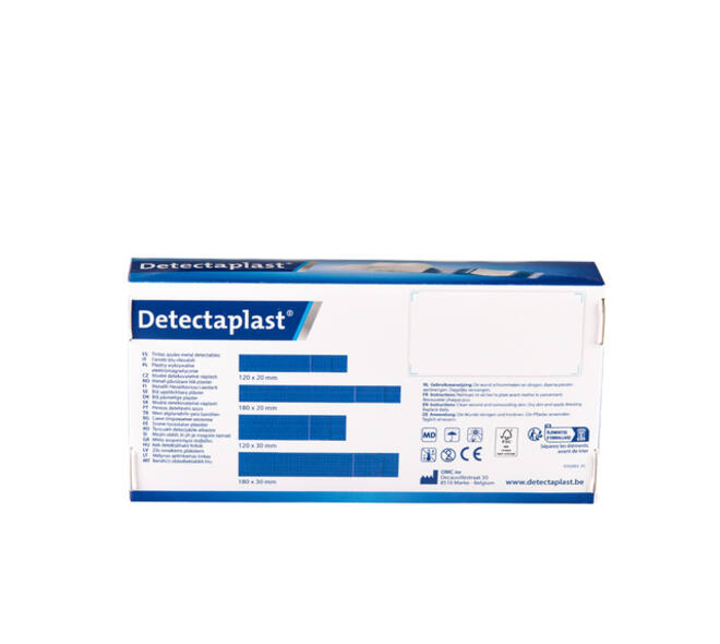 Elastische blauwe textielpleister Detectaplast 180x20mm 100 stuks