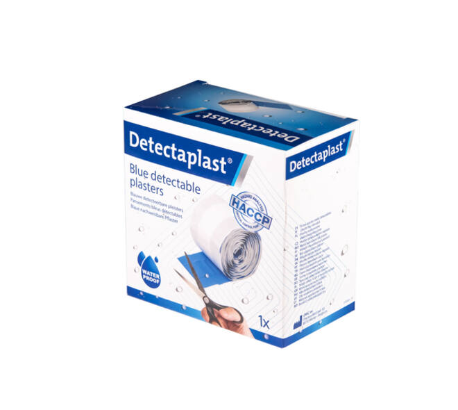 Waterafstotende blauwe pleister Detectaplast 6cmx5m