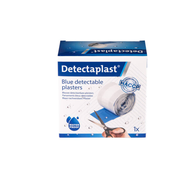 Waterafstotende blauwe pleister Detectaplast 6cmx5m