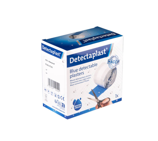 Waterafstotende blauwe pleister Detectaplast 6cmx5m
