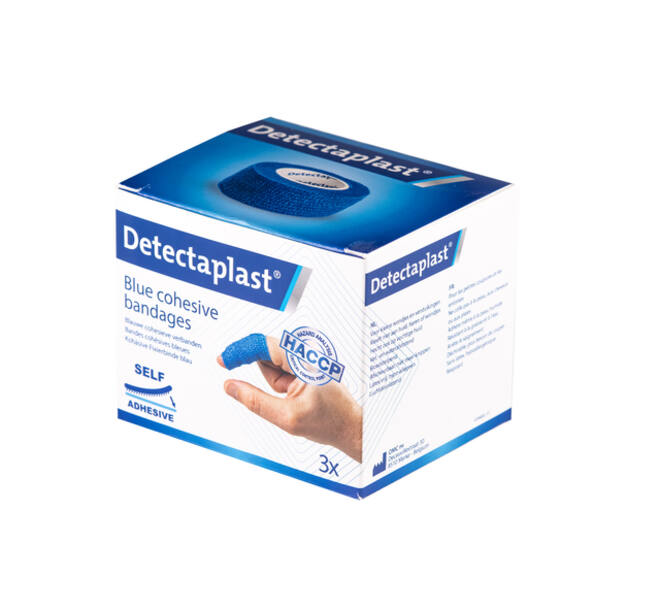 Snelpleister blauw Detectaplast 2,5cmx4,5m 3 stuks