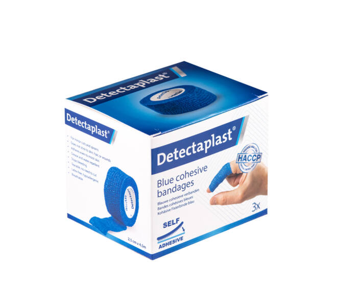 Snelpleister blauw Detectaplast 2,5cmx4,5m 3 stuks
