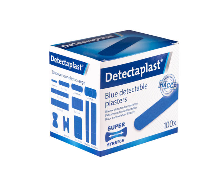 Elastische blauwe textielpleister Detectaplast 19x72mm 100 stuks