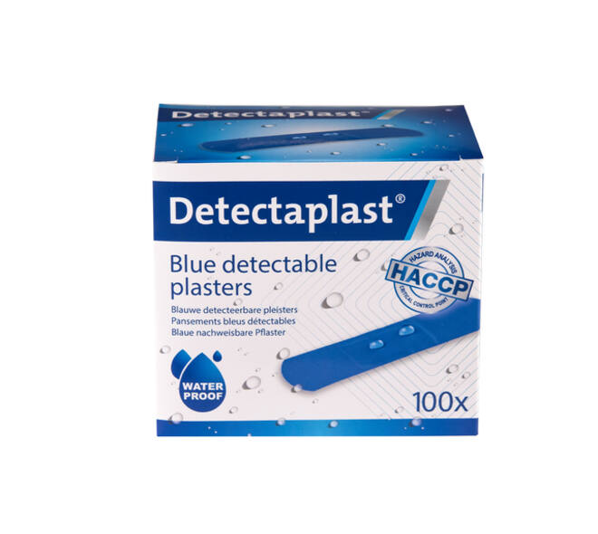 Waterafstotende blauwe pleister Detectaplast 19x72mm 100 stuks